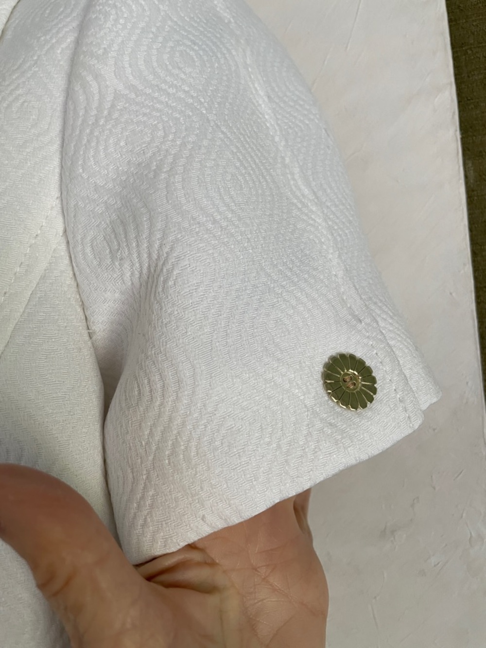 TAHARI white blazer jacket short sleeve 4 - Picture 6 of 10